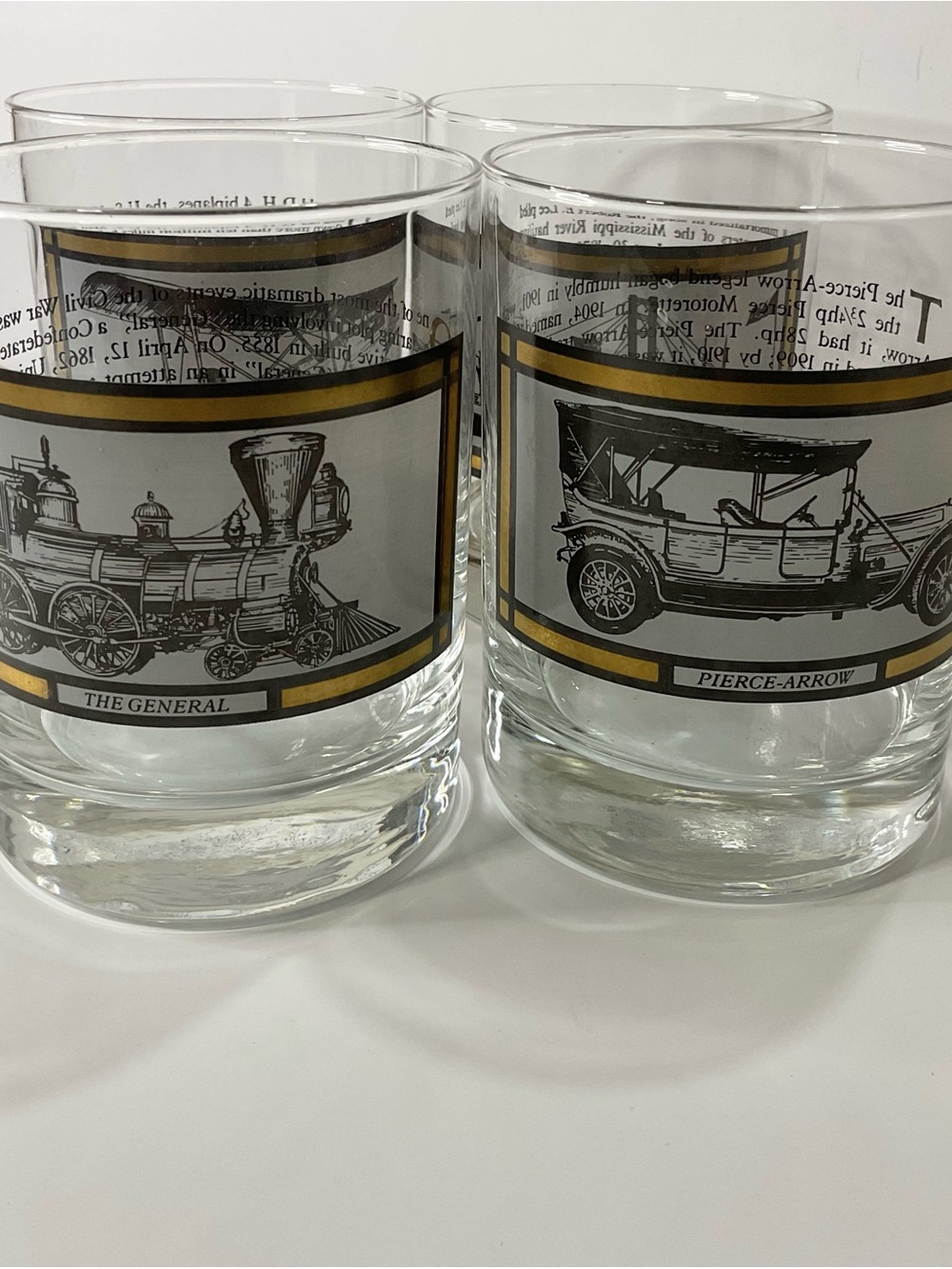 Vintage Avon set of Transportation glasses